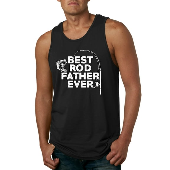 Wild Bobby, Best Rod Father Ever, Father's Day, Men Graphic Tank Top, Black, Small