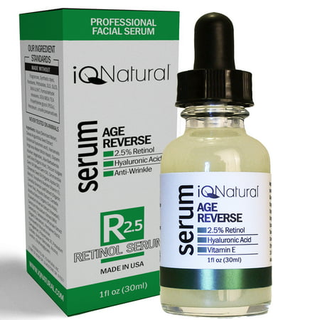 IQ Natural Active Clinical Strength Retinol Collagen Building Serum - Anti Aging Cream Wrinkle Moisturizer - Hyaluronic Acid, Vitamin E - 72% (Best Organic Wrinkle Cream)