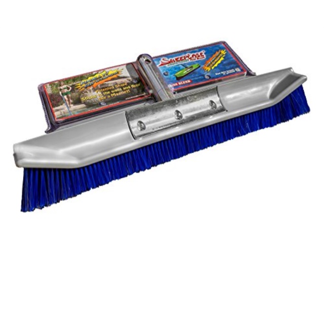 sweepease ss/poly blend brush aquadynamic pool brush, 18inch