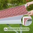 thumbnail image 6 of Red Christmas Patchwork Pattern Square Fitted Tablecloth with Elastic Edge,Square Table Cover,Washable Elastic Table Cover for Home Kitchen Party Decor 36"x36", 6 of 6