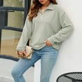 thumbnail image 4 of Timegard Half Zip Pullover Women High Neck Drop Shoulder Pullover Top Fall Casual Loose Sweatshirts, 4 of 9