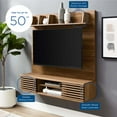 thumbnail image 5 of Media TV Stand Console Table, Wood, Brown Walnut, Modern Contemporary Urban Design, Living Lounge Room Hotel Lobby Hospitality, 5 of 10