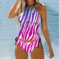 thumbnail image 2 of YDLCAFD Easter Women's Two Piece Irregular Print Swimsuit Tankini Swimsuit Set 2, 2 of 5