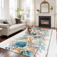 thumbnail image 2 of 5'x8' Area Rugs, Vintage Beach Coastal Indoor Outdoor Area Rug for Living Room Bedroom, Nautical Shell Starfish Coral Summer Washable Bathroom Rugs Kitchen Floor Carpet Mats Home Decor Aesthetic, 2 of 8