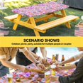 thumbnail image 6 of Spring Floral Table Cloths for 5 Foot Rectangle Tables, Retro Watercolor Flowers Leaves Plants Purple Patio Waterproof Elastic Fitted Tablecloths, Washable Rectangular Table Cover for Camping, 6 of 8