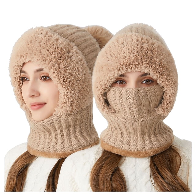 Hats Windproof Knitted Cap for Winter Cycling Warm with Ear Coverage Stylish Winter Knit Hat for Cold Weather