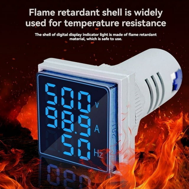 Voltímetro Digital LED, Amperímetro, Medidor de Hercios, CA 6-500 V, Luces de Señal, Medidor de Voltaje, Corriente, Frecuencia, Indicador, Probador, Rojo