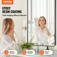 thumbnail image 2 of VEVOR Wall Mounted Makeup Mirror, 0.15" Thick, 30" x 48" Mirror with Aluminium Alloy Frame & Explosion-Proof Film,Scratch-Resistant Mirror with Z-Shaped Bracket,Fit for Bathroom/Bedroom/Living Room, 2 of 9