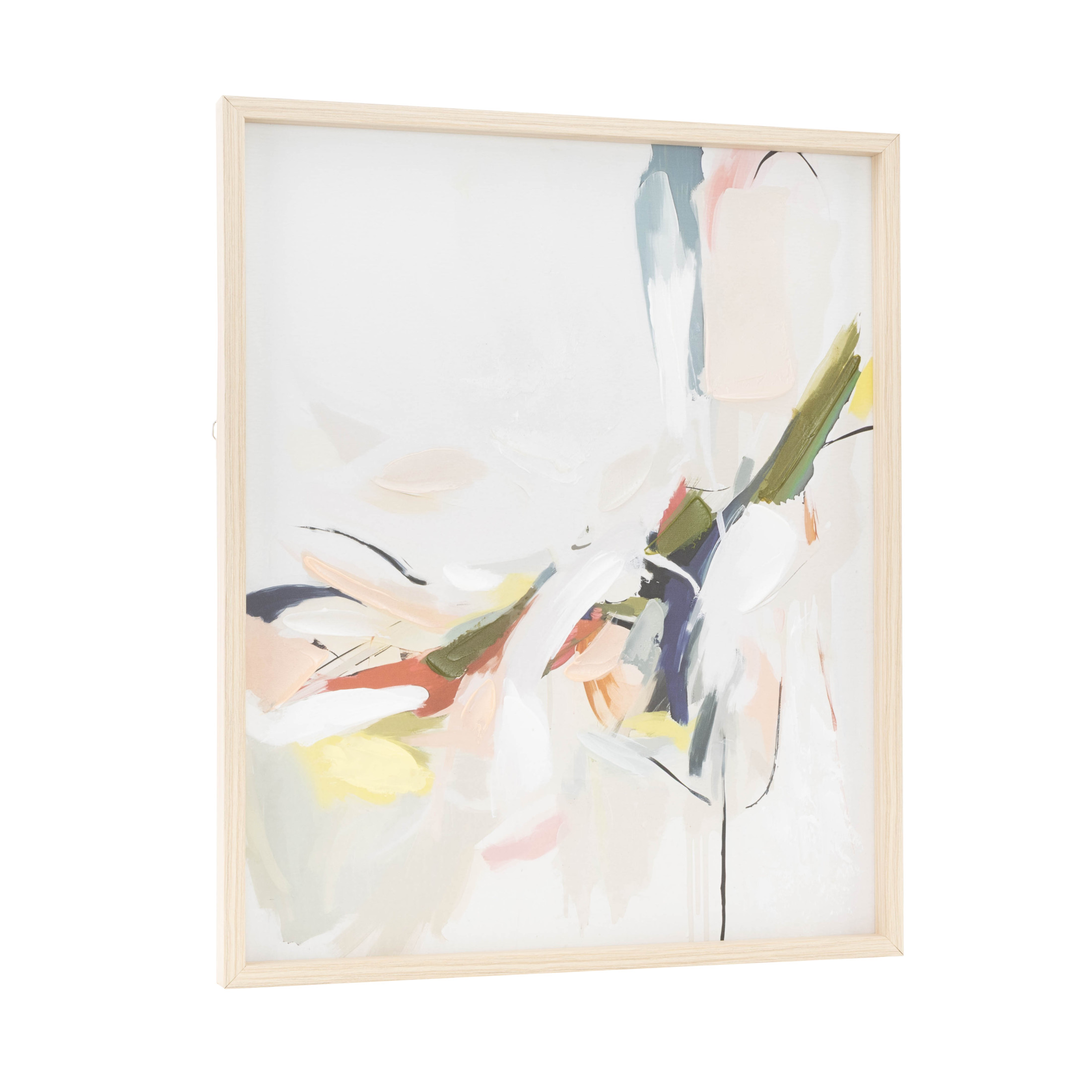 24" x 20" Abstract Framed Wall Art with Light Brown Frame, by DecMode