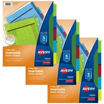 Avery 5-Tab Plastic Dividers, Big Tab, 3 Sets (71900)