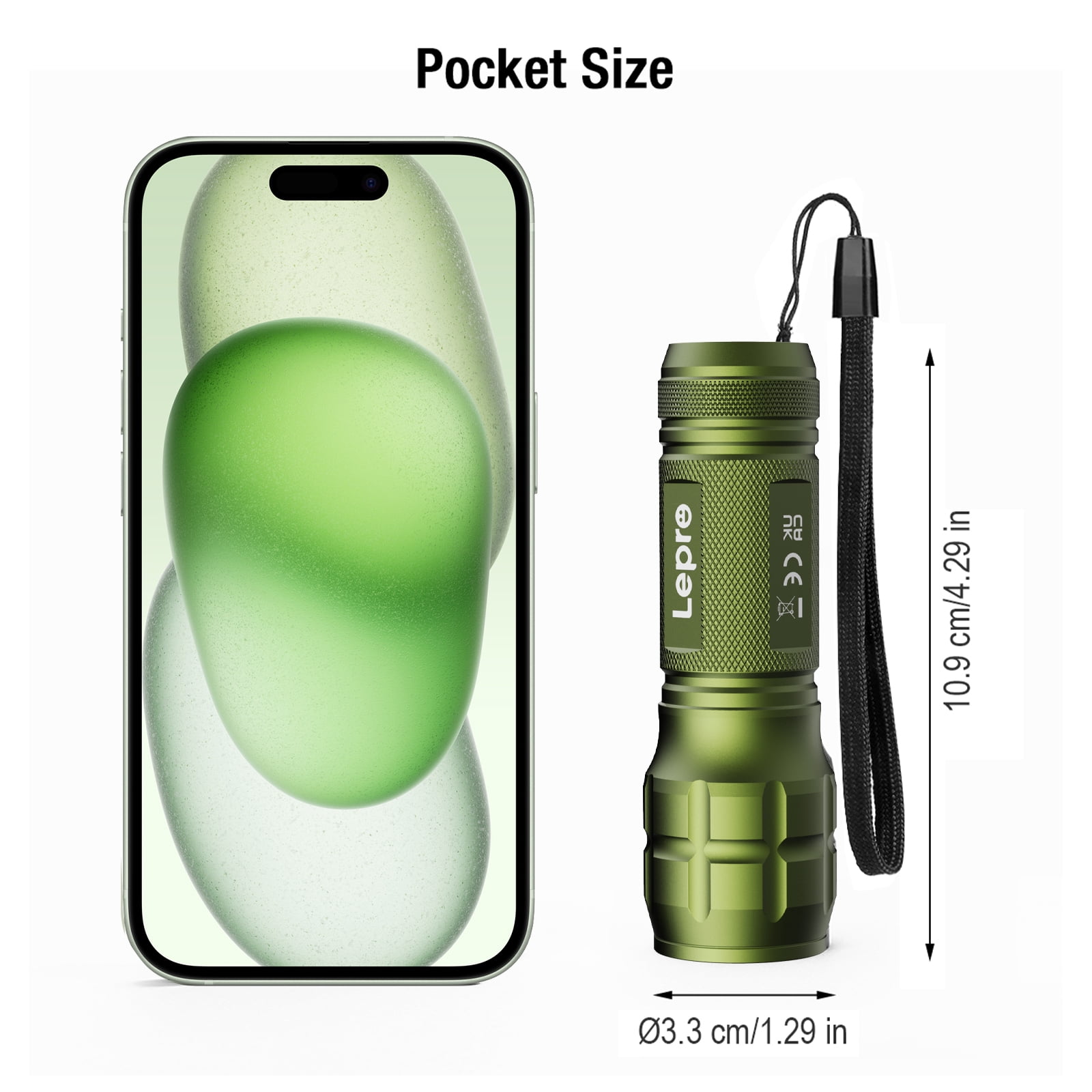 Lepro Camoufl 2-Packs LED Flash Light LE1000 High Lumens, Mini Multifunction Tactical Flashlight , Zoomable, Waterproof, for Camping, Outdoor Use (AAA Batteries Included)