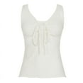 thumbnail image 6 of FDGIU Women's 2025 Summer Lace Cami Tank Top - V Neck Sleeveless Blouse with Silk Lace Trim, Stylish Casual, 6 of 6