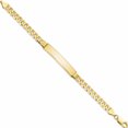 thumbnail image 2 of 10K Yellow Gold Flat Curb Link Id Bracelet (8 X 7.5) Made In United States 10lid64-8, 2 of 5