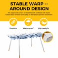 thumbnail image 4 of Blue Blooms Floral Table Cloths for 8 Foot Rectangle Tables, Farmhouse Spring Flowers Botanical Patio Waterproof Elastic Fitted Tablecloths, Washable Rectangular Table Cover for Camping, 4 of 8