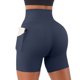 thumbnail image 3 of Gibobby Leggings cortos deportivos mujer para yoga Pantalones cortos de cintura en V Pantalones cortos de levantamiento de glúteos Mujeres Entrenamien(Marina,M), 3 of 5