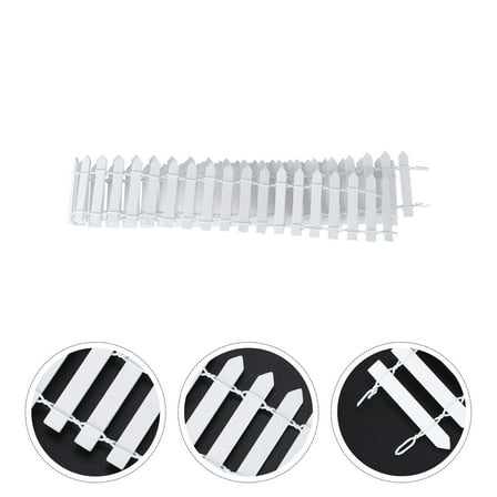 Picket Fence DIY Wood Fence Ornament Landscape Garden Fence for Home Shop 100 X 5cm White