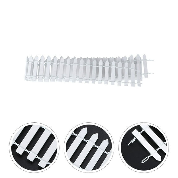 Picket Fence DIY Wood Fence Ornament Landscape Garden Fence for Home Shop 100 X 5cm White