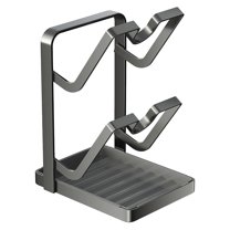 Metal Spoon Rest With Lid Holder,Pot Lid Holder While Cooking,Kitchen Pot Lid Storage Rack For Stove Top,Multifunctional Kitchen Pot Cover Organizer For Countertop,Kitchen Accessories,Gray