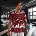 thumbnail image 3 of Wukai Christmas Tree Buffalo Plaid Print Men's Short-Sleeved Mesh T-Shirt,Quick-Dry Short Sleeve Workout T-Shirt-5X-Large, 3 of 8