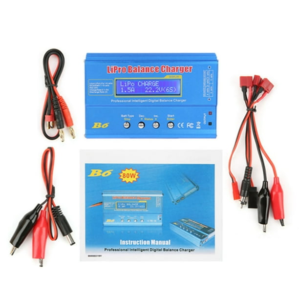 Cargador de batería RC, B6 80W Digital LCD RC Balance Charger Balance Charger Artesanía superior NikouMX herramienta
