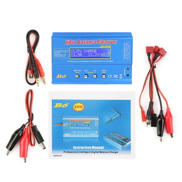 Cargador de batería RC, B6 80W Digital LCD RC Balance Charger Balance Charger Artesanía superior NikouMX herramienta