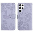 thumbnail image 2 of Feishell Crossbody Wallet Cover for Samsung Galaxy S25 Ultra,Flower & Butterfly Embossed Pattern PU Leather Magnetic Flip Stand Card Slots Shockproof Phone Case with Shoulder & Wrist Strap,Lightpurple, 2 of 13