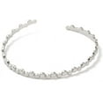 thumbnail image 2 of 1 pc Non-Tarnish 304 Stainless Steel Flat Round Wrap Cuff Bangles for Women Stainless Steel color Inner Diameter: 2-1/4 inch(5.7cm), 2 of 3