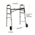 thumbnail image 3 of McKesson Aluminum Silver Junior Dual Release Folding Walker with Wheels Adjustable Height up to 350 lbs 25 to 32.25" H, 3 of 3