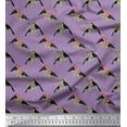 thumbnail image 1 of Soimoi Purple Cotton Duck Fabric Leaves,American Robin & Toucan Bird Print Fabric by Yard 56 Inch Wide, 1 of 1
