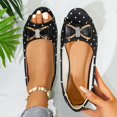 thumbnail image 3 of Gpaecead Women's Polka Dot Metal Bow Flats Peep Toe Vintage Slip On Cushioned Insole Non Slip Shoes For Commute And Casual, B-Black, 3 of 8