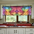 thumbnail image 3 of Yayeee Kitchen Curtains Tier Set of 2 Light Filtering 57"x36" Over Sink Window Panels, Vibrant Leaves Pattern, 3 of 7