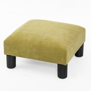 Joveco Small Ottoman Footstool Footrest Green Velvet Fabric
