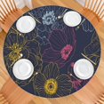 thumbnail image 2 of Elastic Edge Round Tablecloth with Elegant Floral Pattern, Water-Resistant Polyester, Fits 44-52 Inch Round Tables for Indoor and Outdoor Use, 2 of 7