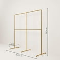 thumbnail image 3 of pamo Freestanding Clothes Rack – 260 lbs Load Capacity – Open Closet or Industrial Garment Rack for Bedroom or Walk-In Closet – Gold Metal Pipe Design, 3 of 8