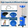 thumbnail image 7 of GARVEE Waste Oil Drain Tank,20 Gallon Air-Operated Waste Oil Drain Change Tank,Portable with 15" Funnel & Wheels,Adjustable Height 38-65",Blue, 7 of 7