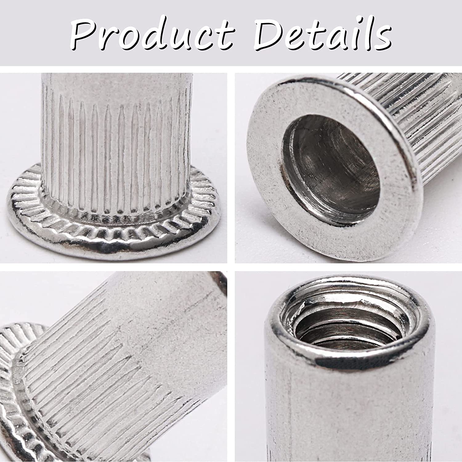 100-piece 5 5mm flat head aluminum rivet nuts blind insertion nuts