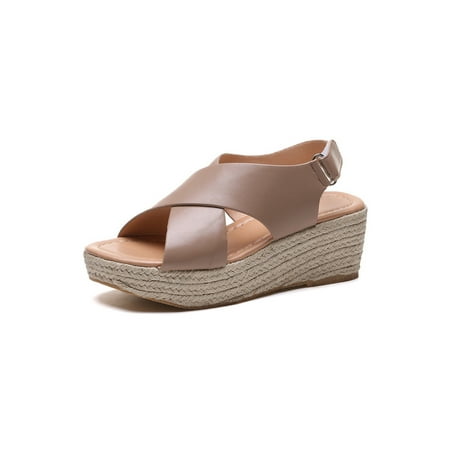 

Eloshman Ladies Comfortable Open Toe Sandals Spring Casual Non-slip Low Top Shoes