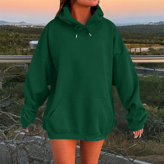 XINXIAOO Women's Sweatshirts Hoodies Long Sleeve Pullover Hoodies for Women Cozy Sweatshirts for Women Green Hoodie Women Fall Jacket Women Fashion