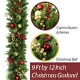 thumbnail image 3 of Seyotauo Christmas Garland, 5.9 ft Pre-lit Christmas Decorations Garland with Lights for Front Door, Artificial Green Rattan, for Xmas Tree, Mantel Stairs Home Indoor Outdoor Christmas Decor Wreath, 3 of 7