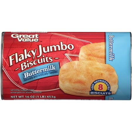 Great Value Buttermilk Flaky Jumbo Biscuits, 8 count, 16 oz
