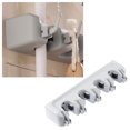Gregiular Wall Mounted Mop Holder Broom Gripper Storage Rack Grey (5