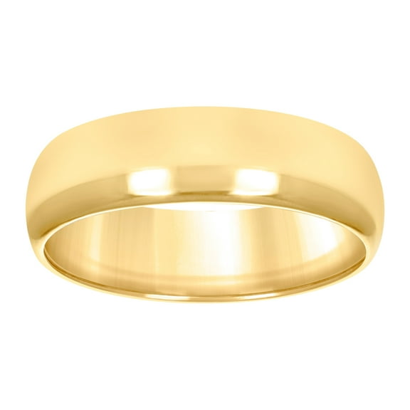 10k Yellow Gold Mens Wedding Band Comfort-Fit 6mm Size 7 Wedding Band for Men - 6.0 Grams