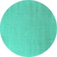 thumbnail image 1 of Ahgly Company Indoor Round Solid Turquoise Blue Modern Area Rugs, 3' Round, 1 of 4