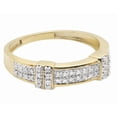 thumbnail image 4 of Sparkle Jewels Ladies Mens 14K Yellow Gold Finish CZ Trio Engagement Wedding Ring Set, 4 of 5