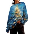 thumbnail image 2 of Aimik Hanes Christmas Shirts for Women Casual Pullover Tops Fashion Print Long Sleeve Crew Neck Basic Tee Shirts Fall Loose Light Weight Sweatshirts-Multicolor L, 2 of 5
