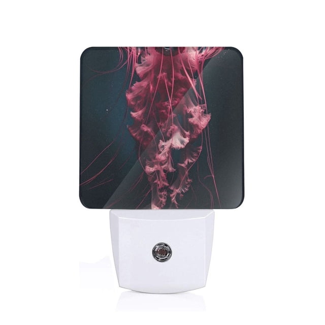 Fotbe Mesmerizing Pink Jellyfish Luz Nocturna LED, Luz de Noche con Sensor de Luz Natural de Anochecer a Amanecer, Se Enchufa a la Pared, Blanco Cálido 0.5W-EU