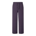 thumbnail image 5 of ZHYou No Boundaries Womens Oversized Sweatpants Baggy Fit Elastic Drawstring Waist Comfy Casual Pants with Pockets,Purple,Size 2XL, 5 of 6