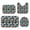 Football Bear Darkgreen Pattern, variant on Football Fire Orange Pattern Bathroom Rug Set 4 Piece,Includes Contour,Lid Cover,Bath Mat,Non-Slip Extra Soft Absorbent Washable