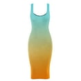 thumbnail image 4 of USSUMA Summer Dresses for Women 2022 Tie-Dye Print Sexy Club Bodycon Pencil Midi Womens Dresses Sleeveless Sundresses for Women U Neck Wedding Guest Dresses for Women, 4 of 4