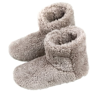 Fuwddey Ankle Boots for Women Comfortable Wrap Easy Wear Ladies Cotton High Top Slippers Women'S Slippers House Bedroom Slippers with Comfy Lined Womens Booties